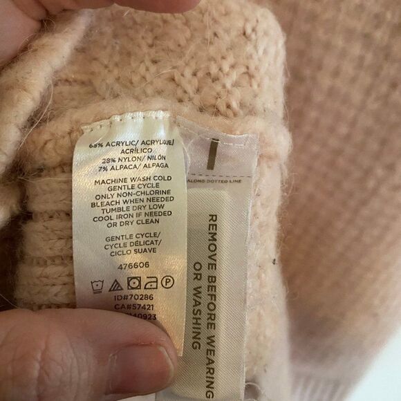 Lou & Grey Waffle Knit Pink Pullover Sweater Size Medium alpaca blend - Picture 5 of 7